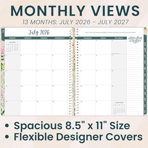 bloom daily planners 2026-2027 Planner (8.5” x 11") 13 Month Academic Year Organizer (July 2026 - July 2027) - Weekly & Monthly Agenda Book with Stickers & Tabs - Garden Party, Beige - color: Garden Party 2026-27, size: 8.5" x 11"