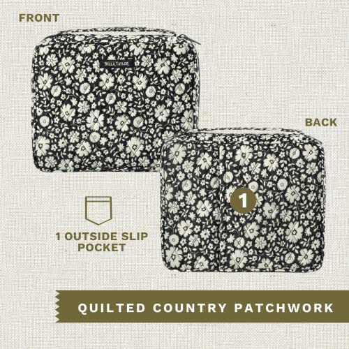 Bella Taylor Bible Cover, Quilted Bible Case, Bicolor Floral Black - color: Bicolor Floral Black, size: Large