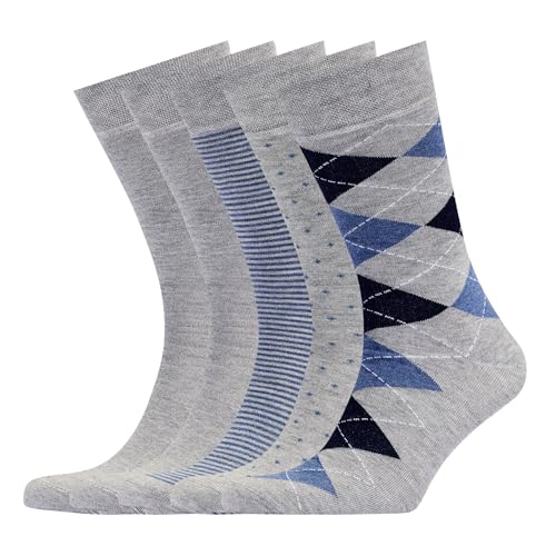 VRD Men's Dress Socks Bamboo Rayon, 5-Pack Crew Socks, Multiple Colors and Designs, Shoe Size 8-13, Gift Box - color: 04: Light Grey, 5-pack Mix (2 Solid, 1 Striped, 1 Dotted, 1 Argyle)