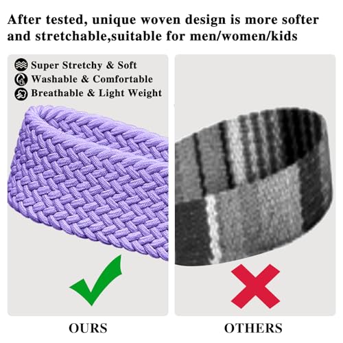 Fishent Woven Wrist Lanyard Key Chain, Cute Stretchy Wristlet Strap Keychains for Women Men Car Keys ID Badges Card Wallet Phone Camera, Lavender - color: Lavender
