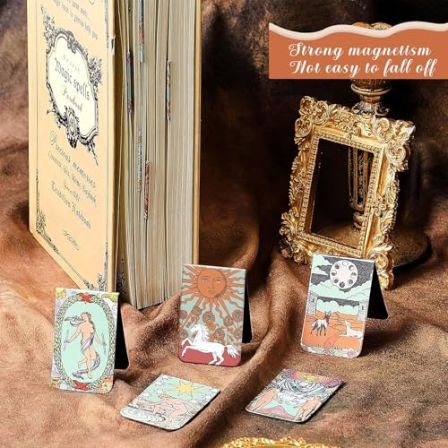 Chinco 10 Pcs Tarot Magnetic Bookmarks Christmas Magnet Page Marker Assorted Book Marker Set Journal Bookmark for Christmas Reading Gift