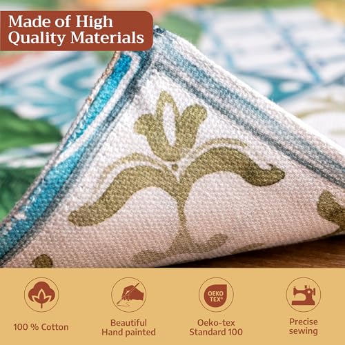 Maison d' Hermine Placemats Set of 4 Reusable 100% Cotton (13"x19") - color: 038 - Agrume, size: 13" X 19" (Pack of 4)