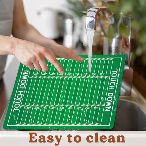 Football Placemats Set of 6 Sports Plastic Table Mat 17×13×0.04in - style: Football Field