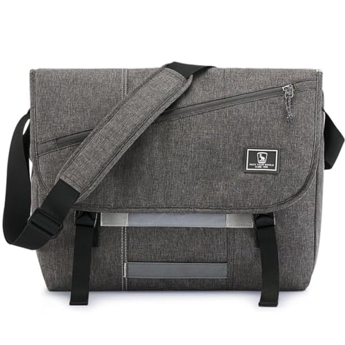 OIWAS Messenger Bag for Men 15.6 Inch Mens Laptop Crossbody Bags, Grey - color: Grey, size: 15.6 Inch