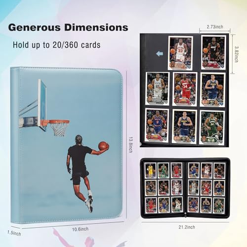 Basketball Card Binder 360 Pockets Waterproof Trading Cards Storage - color: Basketball, size: 360