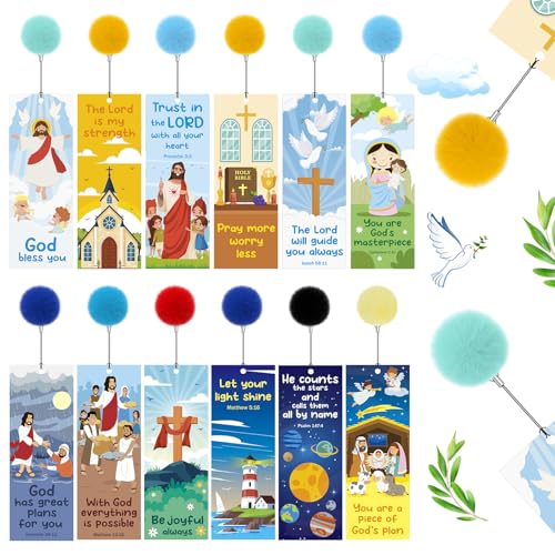 Outus 12 Pcs Christian Bookmarks Bible Verse Decor for Religious Women Kids - style: Christian