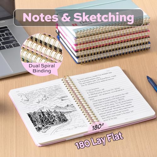 deli Pink Lined Spiral Journal Notebook, 160 Pages, A5 (5.5"x8") Hardcover Writing Notebook, College Ruled Spiral Bound Journal for Women & Men - Perfect for Work, School, Office & Note Taking - color: Pink