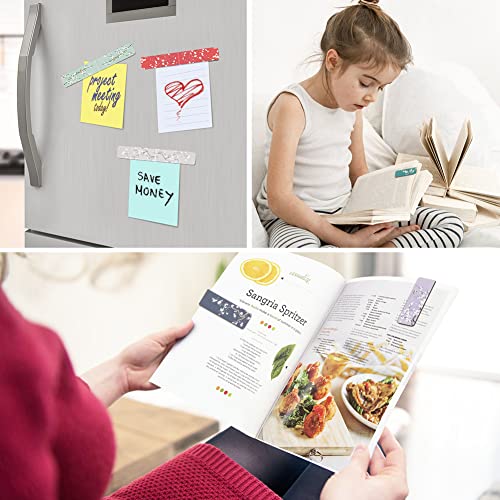 UpUDo 12 Pack Magnetic Bookmark, Book Marker Clip for Teachers, Students, Book Lovers, Printing on 2 Side - color: Style J