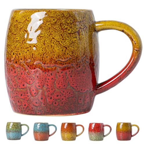 Ember Sunrise Ceramic Mug, 22oz Reactive Glaze Coffee Mug, Birthday Gift - color: Ember Sunrise · BLAZE
