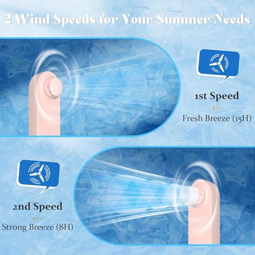 Lerat Portable Handheld Fan, 2 IN 1 Mini Hand Fan, Battery Operated [8-15 Working Hours], USB Rechargeable Personal Foldable Fan for Indoor, Small Pocket Fans Travel Essentials for Outdoor (Pink) - color: Pink