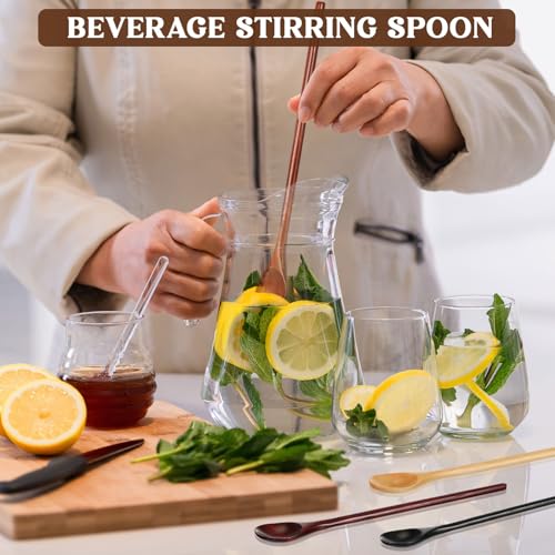 4 Pcs Wooden Tasting Spoons Long Handle 13 x 1.6 Inch for Cooking - size: 13 x 1.6 Inch