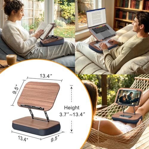 Lap Bean Bag Book Holders for Reading Hands Free, Adjustable Book Stand