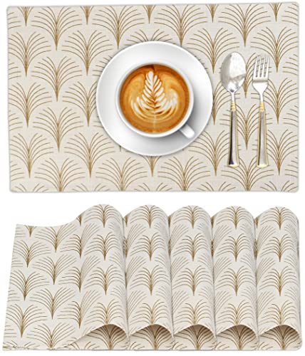 Ruvanti Placemats Set of 6, 100% Cotton Place Mats of 13"x19" – Luminous - color: Luminous