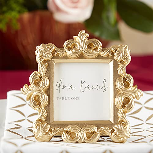 Kate Aspen Gold Baroque Royale Place Card & Photo Frame Set - 6 Count Decorative Wedding Registry Holders - style: Baroque