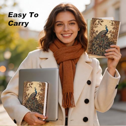 2 Pcs Vintage Floral A5 Peacock Spiral Notebook Journal Peacock Gifts - color: Multicolour 0172