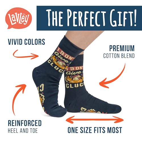 Lavley Women's Funny Socks Cute Novelty Gift for Women & Teens - color: I Don't Give a Cluck