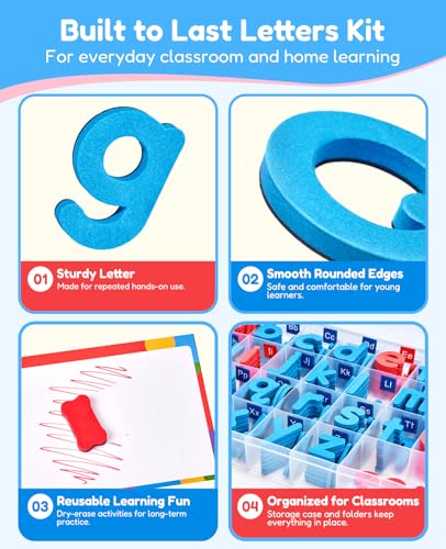 Gamenote Magnetic Letters Kit, 238 Pieces with Magnetic Board and Markers