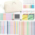 62PCS Aesthetic Back to School Supplies w/ Cute Pencil Case Stationary Set - color: Beige