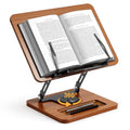 OPTIXCELL Book Stand for Reading, 360° Rotating Book Holder, Page Clips - style: Book Stand