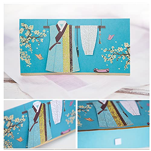 (Pack of 6) Korean Traditional Clothes - Hanbok envelope Money Gift Envelopes for New Year, Birthday, Wedding