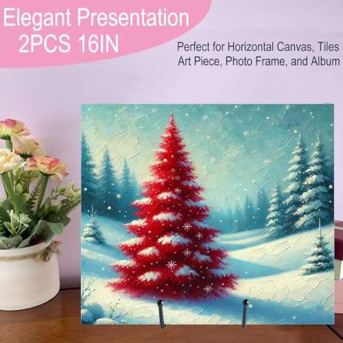 2PCS Iron Plate Stands for Display 16 Inch, Large Metal Heavy Duty Display - size: 2PCS 16IN