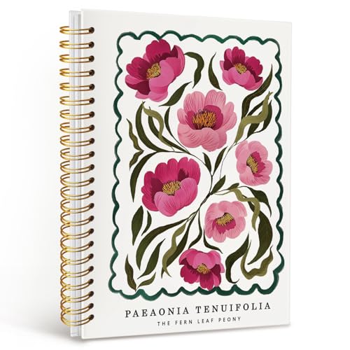 MOFUYU Floral Notebook Journal for Women,Plant Hardcover Spiral Notebook - color: white(Bible-1)