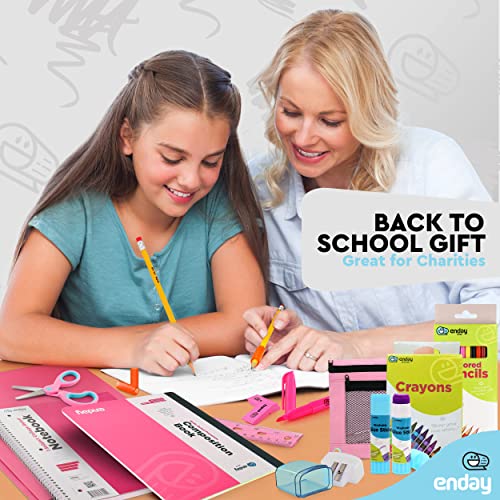 Enday Back to School Supplies for Kids, School Supply Box Grades K-5 (Red, 1 Kit) - color: Red, size: 1 Kit
