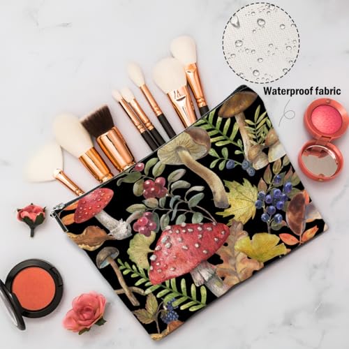 Retro Mushroom Makeup Bag, Mushroom Gifts Cosmetic Bag Mushrooms Stuff - color: Multicolor 0140