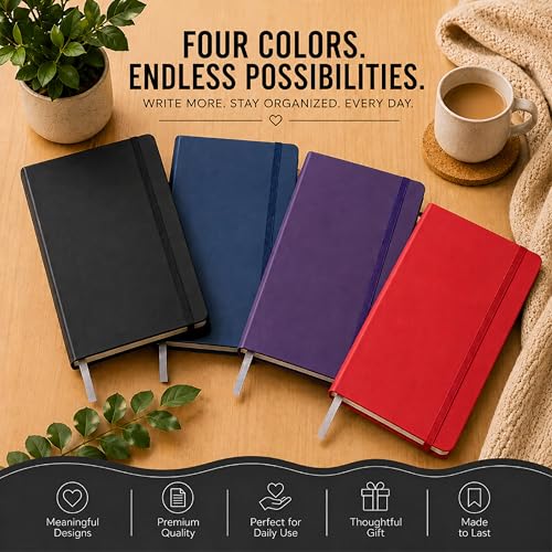 Eccolo Cool Jazz Hardbound Writing Journal, 192-Page Lined Paper, Lay-Flat - color: Black, size: Medium - (6-x-8.5 Inches)