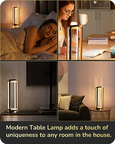 EDISHINE LED Table Lamp, Modern Bedside Lamps for Living Room, Gold - color: Gold