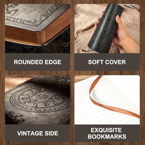 CAGIE Leather Journal for Men Women Vintage Notebook Diary, A5, 2 Pack - color: Black Dark Brown, size: A5