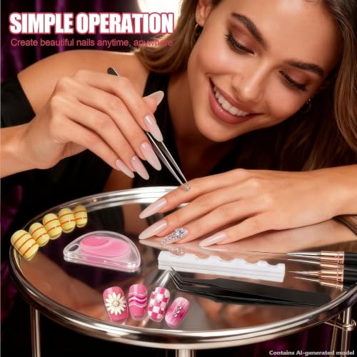 Artdone Nail Striping Tape Lines Kit With Nail Art Pens Liner Brushes