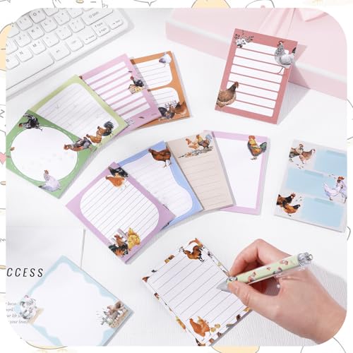 Gilprop 24 Pack Bee Sticky Notes 3x4 Inch, Honeybee Memo Pads, Chicken - style: Chicken