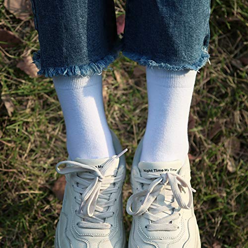 FGZ Women's Crew Socks 5 Pairs Soft Combed Cotton,Breathable Everyday Casual Socks for Women - color: 02-white, size: 9-11