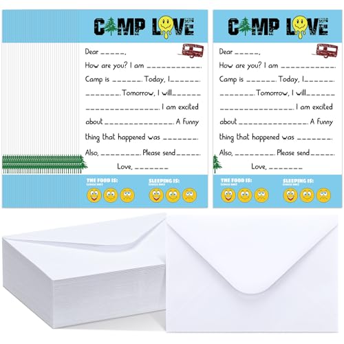 80 Pcs Camp Stationery Paper Envelopes,Boys Fill in the Blank - style: Boys Fill in the Blank