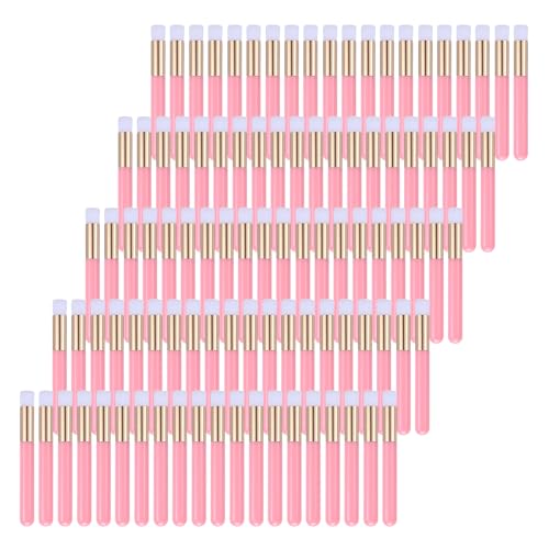 100 Pieces Lash Brushes for Cleaning, Lash Shampoo Brushes, Pink, 3.8Inch - color: Pink
