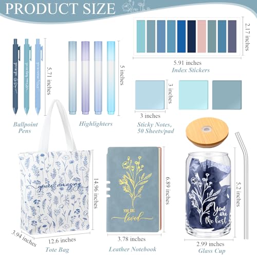 14 Pcs Inspirational Journal Kit for Women, Blue - color: Blue