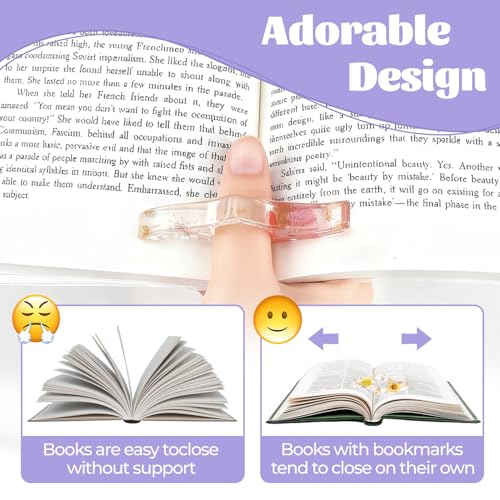 Thumb Book Page Holder 2PCS, Handmade Dried Flower Bookmark, Book Accessories for Reading Lovers, Unique Gifts for Book Lovers Teachers Students - color: Stylea 2pcs