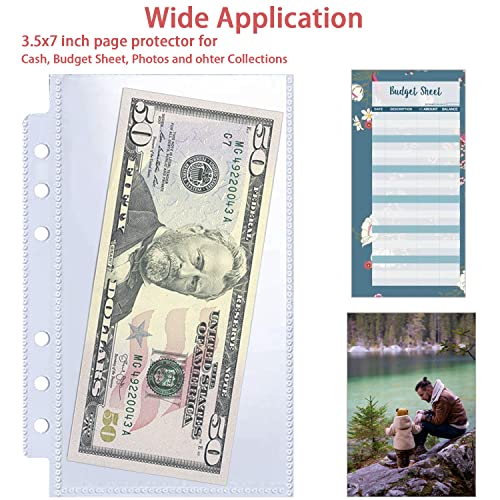 40 Pack 80 Pockets Budget Sheet Protector Sleeves for A6 6 Ring Binder, Ultra-Clear Cash Binder Sleeves, Double-Sided, Top Loading Sheet Protector for Budget Sheet, Currency Collection,3.5x5 Photos - color: A6 1 Pocket Sleeves