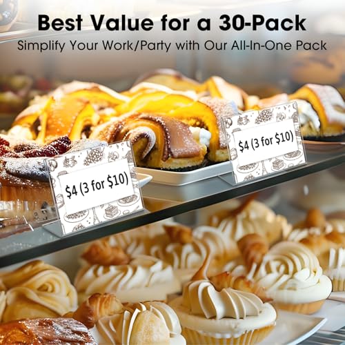 20 PCS 3.5 x 2.5 inch Small Acrylic Sign Holder, Mini Acrylic Food Signs Labels for Party Buffet, Retail Price Display Holder, Clear Plastic Counter Top Stand for Place Cards, Name Card, Wedding Signs - size: 20 PCS 3.5" X 2.5"(9X6)
