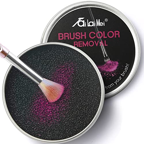 TailaiMei 2 Pack Color Removal Cleaner Sponge, Quickly & Easily Clean Makeup Brushes Powder Without Water or Chemical Solutions Eliminating Drying Time - Switch Eyeshadow Colored Immediately - color: 2 Pack, Black Cleaner sponge