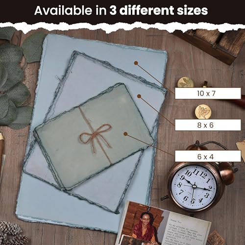 LEATHER VILLAGE Grey Deckled Edge Watercolor Paper 25 Sheets 6x8 Inches - color: Grey Toned, size: 8 x 6 Inch