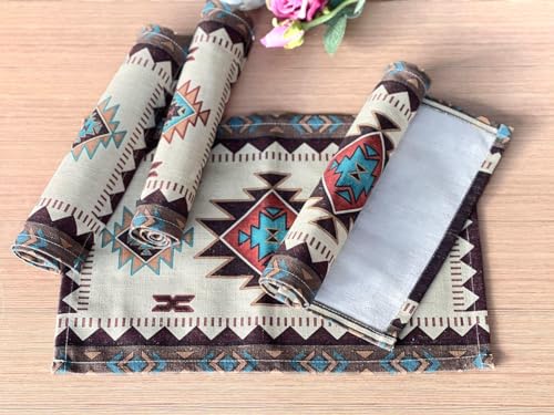 Aztec Southwest Geometric Placemats, Set of 4, 18x13 Inches - color: Aztec-placemat