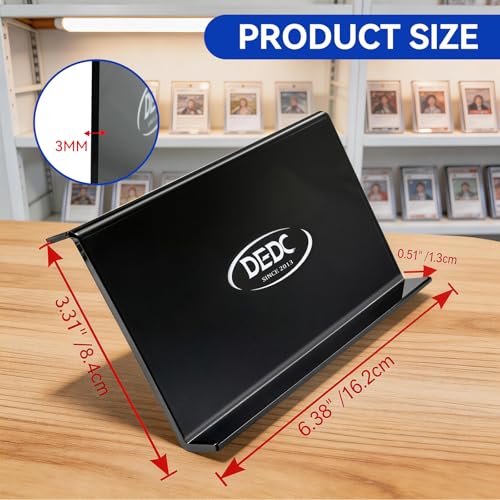 DEDC 10 Pack Modular Acrylic Graded Card Display Risers Black Trading Card Stands for Vendor Showcase and Sorting Tray - size: 10 Pack