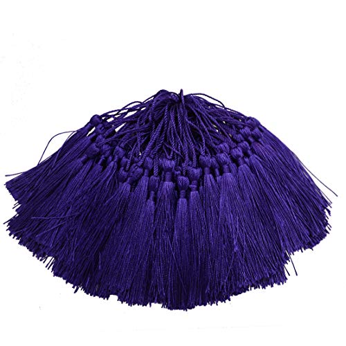 100Pcs 5 Inch Silky Bookmark Tassels for Jewelry, Souvenir(D-Purple) - color: Dark Purple