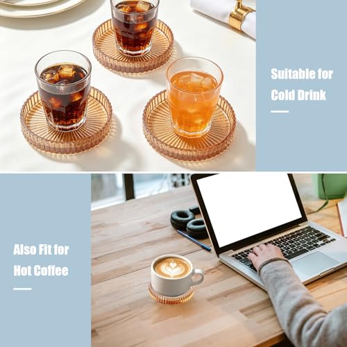 6 Pcs Modern Clear Coasters, Crystal Coaster, Glass Coasters