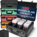 Universal Trading Card Storage Box, 3 Row Carbon Graded Card Case Slab Case - color: Carbon Fiber, size: 3 Row