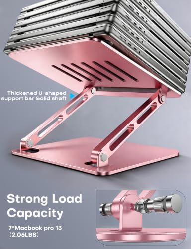 LOXP Aluminum Laptop Stand, Laptop Stand for Desk Ergonomic -Pink - color: Classic Pink