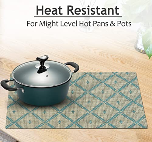 Ruvanti Placemats Set of 6, 100% Cotton Place Mats of 13"x19" – Linear - color: Linear