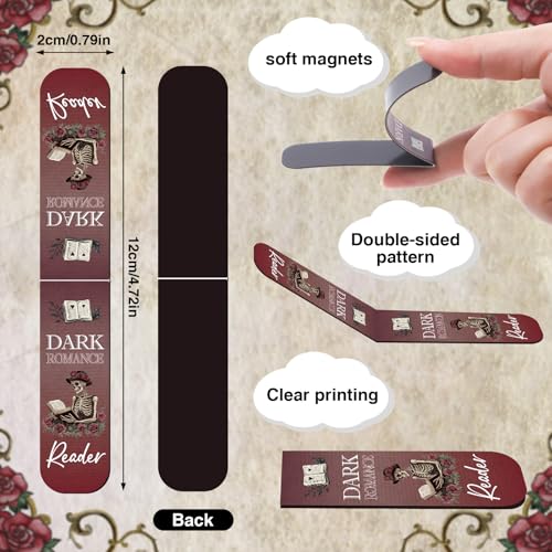 Wxiben 30 Pcs Dark Romance Magnetic Bookmark Gothic Book Mark Page Clip - style: Dark Romantasy
